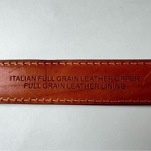 Kirkland Signature Men's Genuine Leather Brown Silver Buckle Belt SZ 32 - Picture 7 of 10